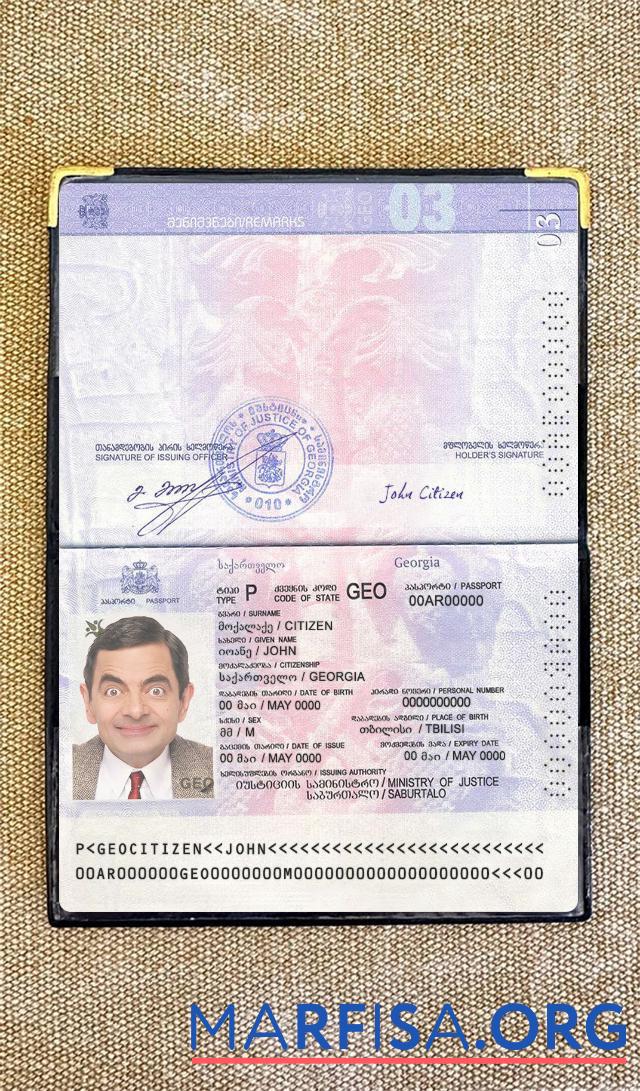 Realistic Georgia passport version 2 photolook example